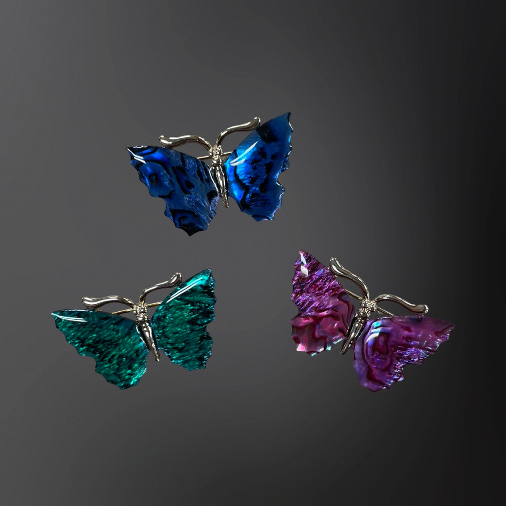 Paua Shell Butterfly Brooches
