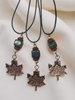 Maple Leaf with Mountain Necklace with a Jade Bead