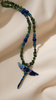 Dragonfly Necklace with Jade Beads and Gemstones