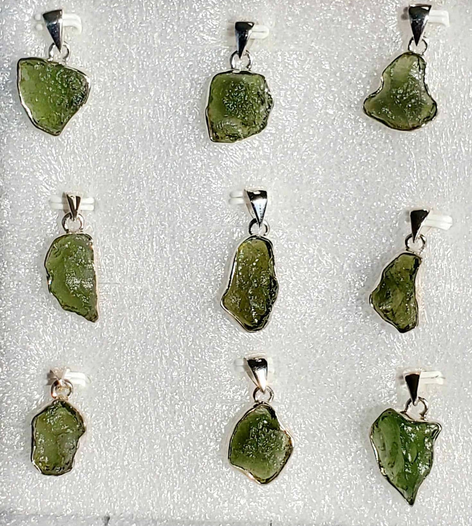 Moldavite and Silver Necklaces