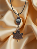 Maple Leaf with Mountain Necklace with a Jade Bead