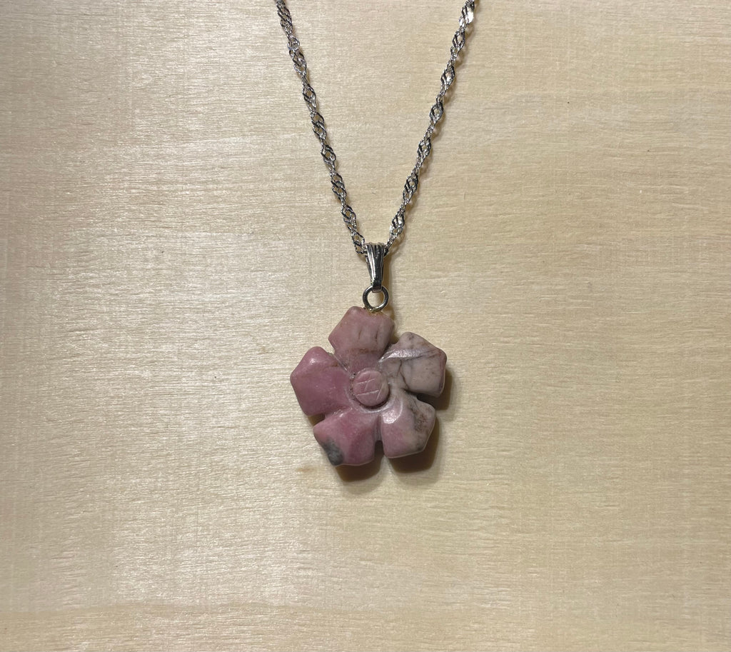 Rhodonite Flower Necklace
