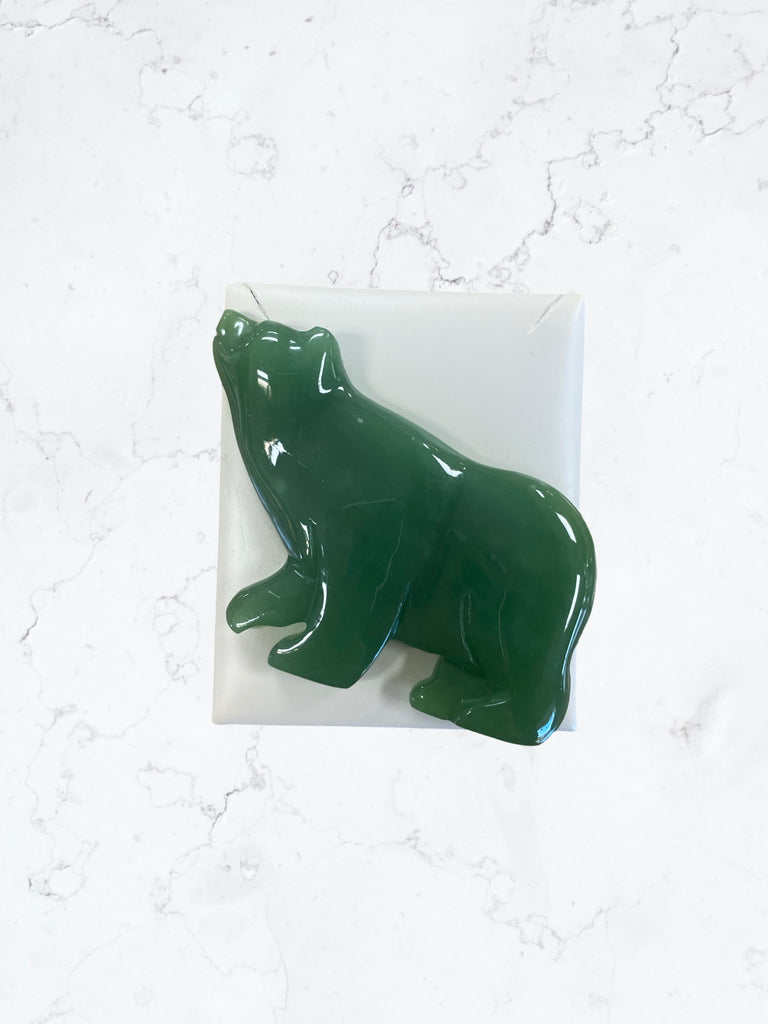 Jade Brooch Bear