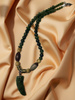 Jade Bear Fang Necklace with Assorted Gemstones