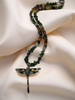Dragonfly Necklace with Jade Beads and Gemstones