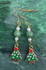 Christmas Jade Dangle Earrings