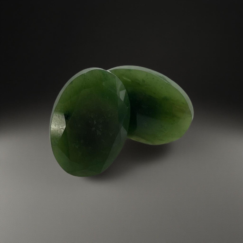 Jade Faceted Oval Studs