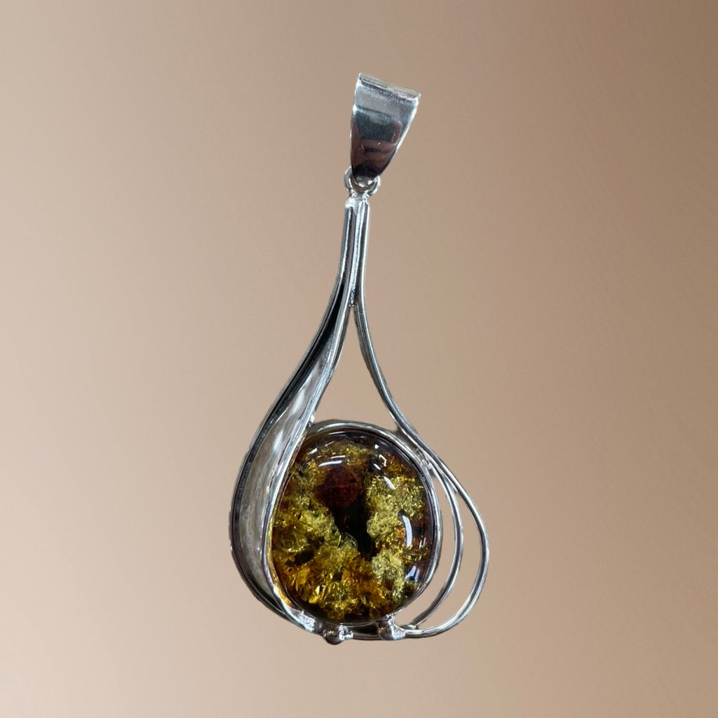 Amber Teardrop Pendant