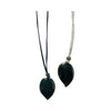 Jade Leaf Pendants on silk cord