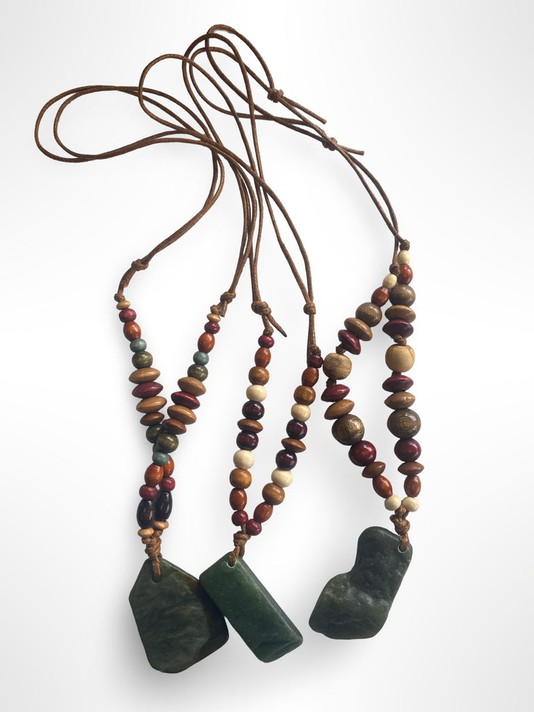 Jade Wood Beaded Necklace