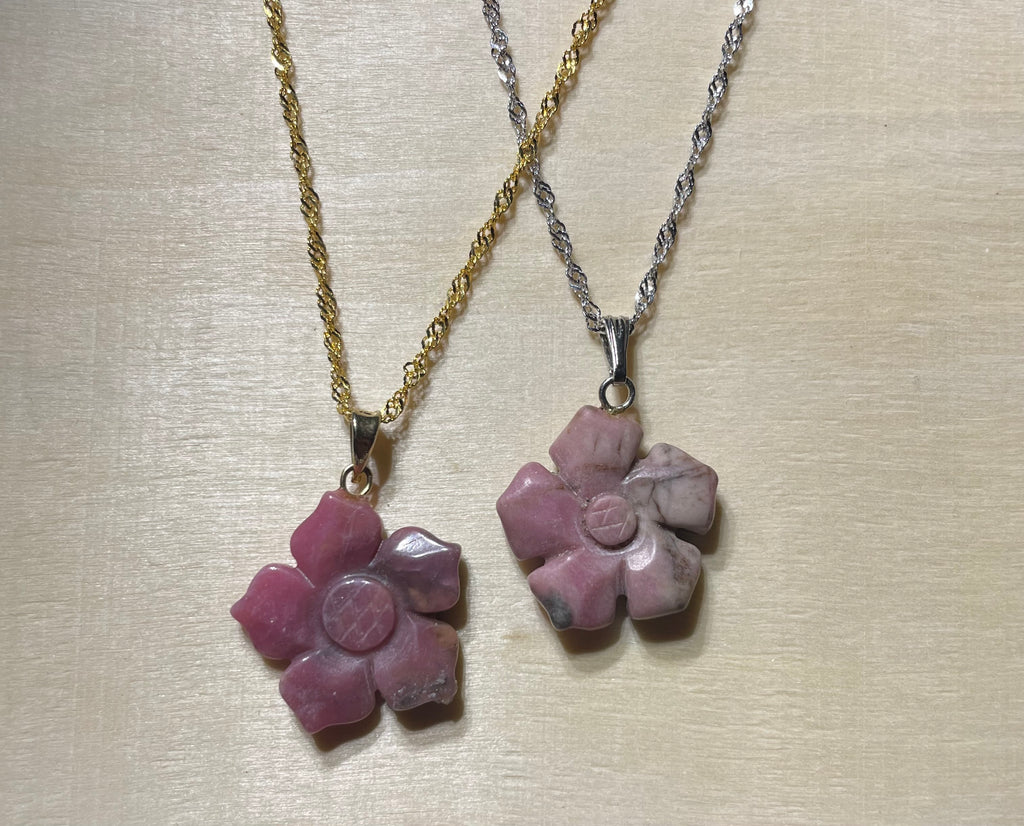 Rhodonite Flower Necklace