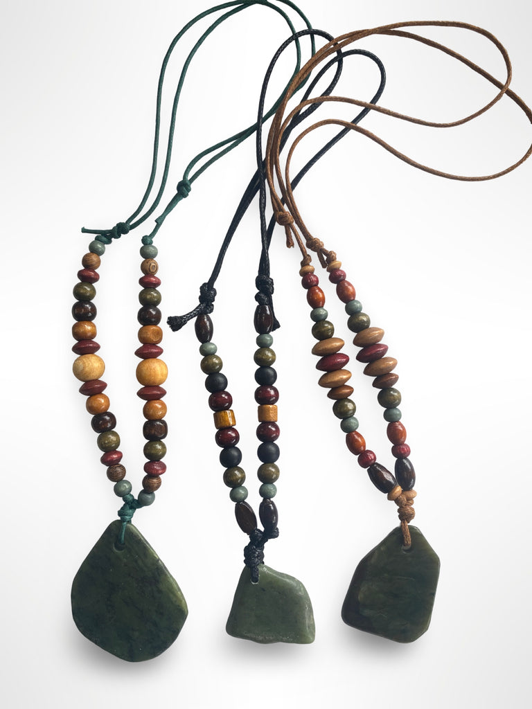 Jade Wood Beaded Necklace