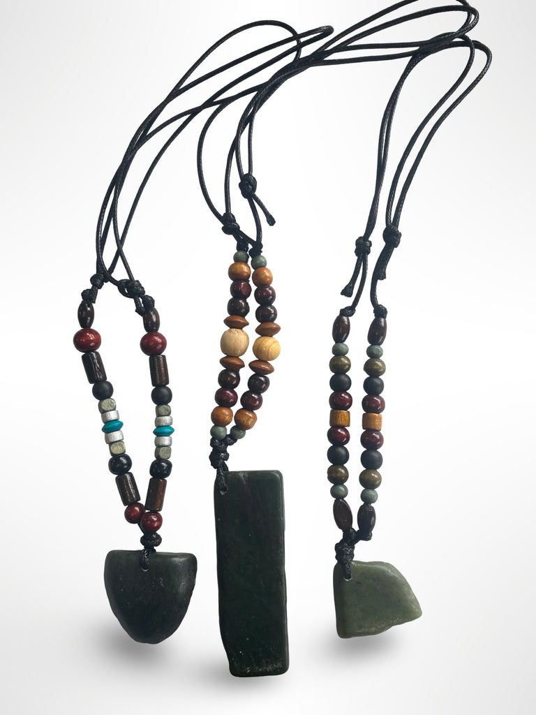 Jade Wood Beaded Necklace