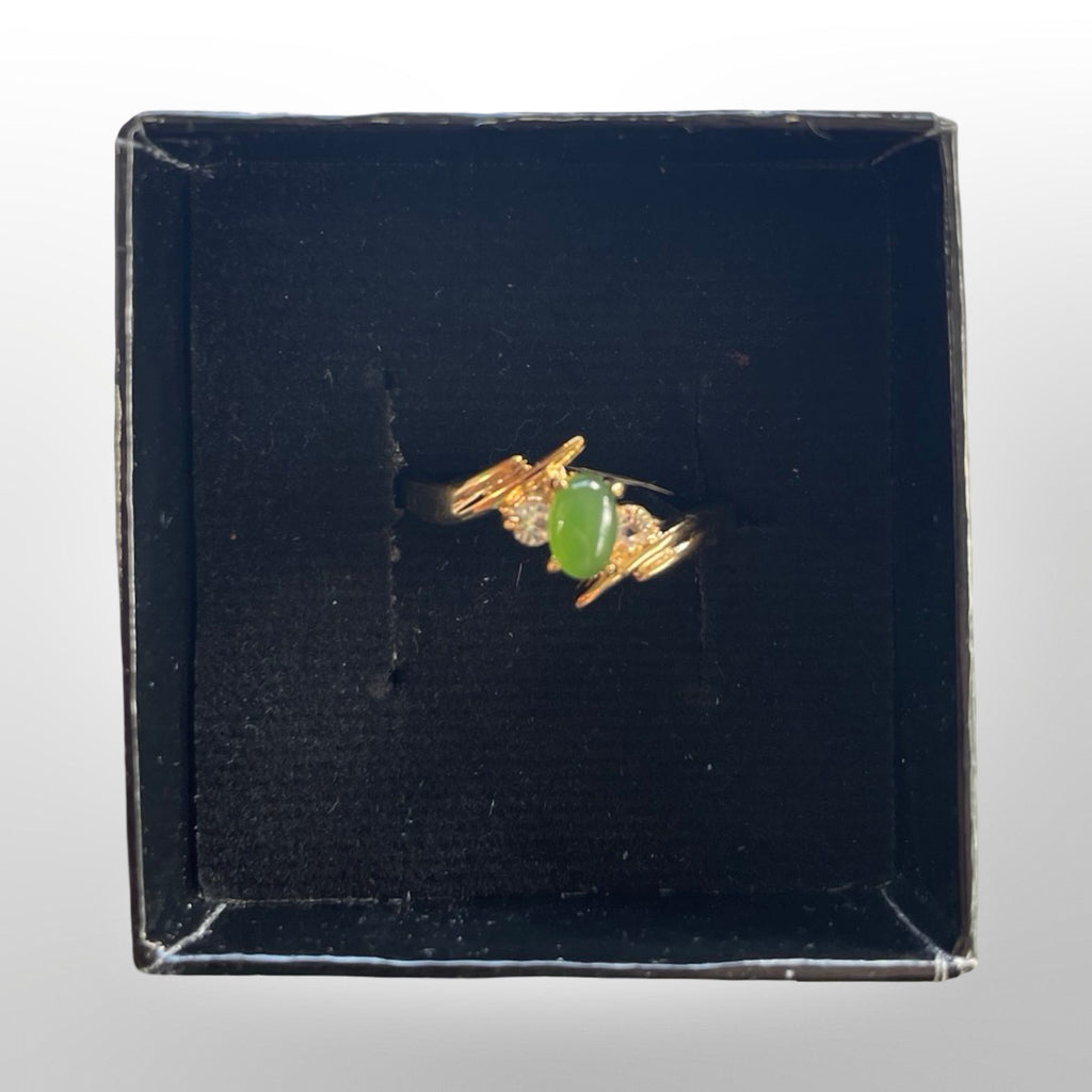 Jade Oval “Swoop” Ring