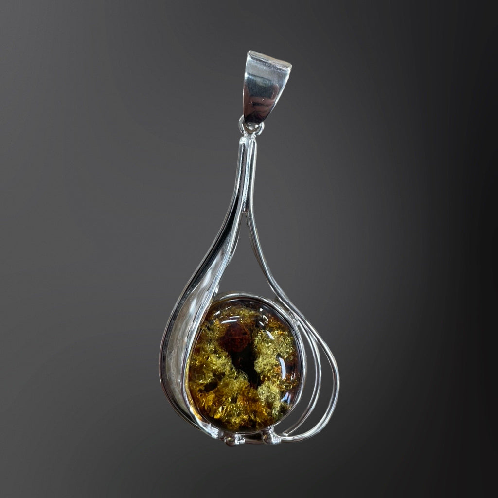 Amber Teardrop Pendant