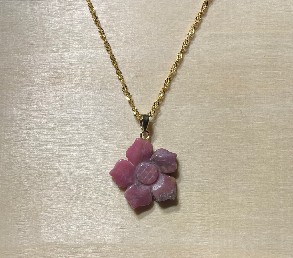 Rhodonite Flower Necklace