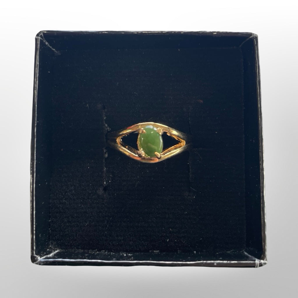 Jade Oval Double Band Ring