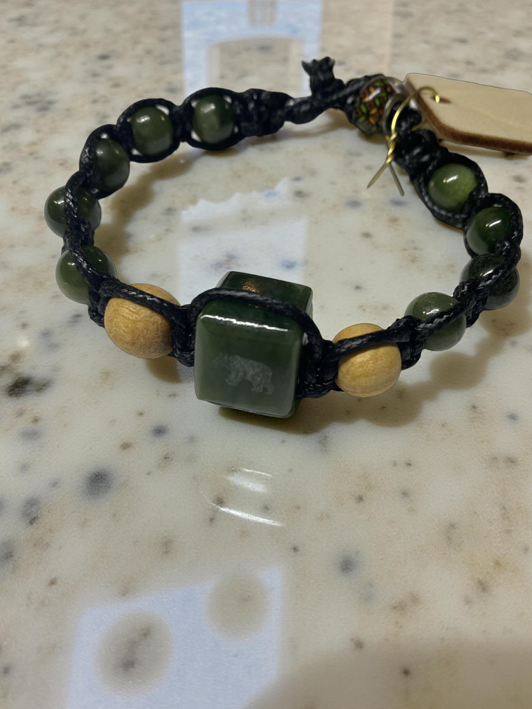 Jade Bear Beaded Bracelet