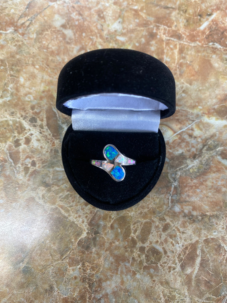 Blue White Stones Ring