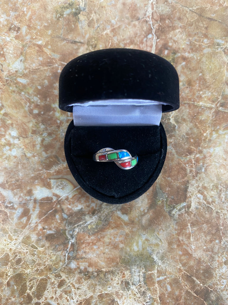 Blue Green Red Stone Ring