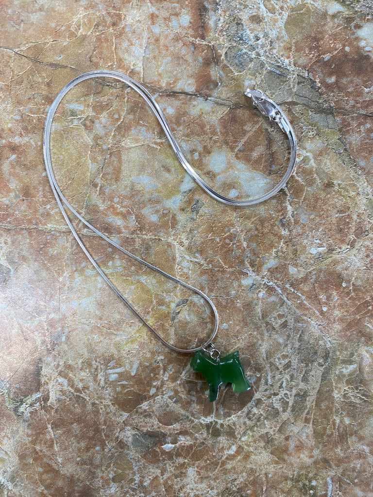 Husky Silver Jade Necklace