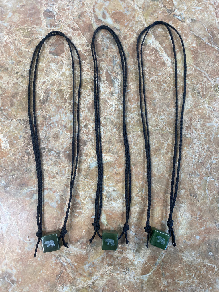 Jade Bear Cube Necklace