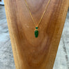 Jade oblong gold plated necklace
