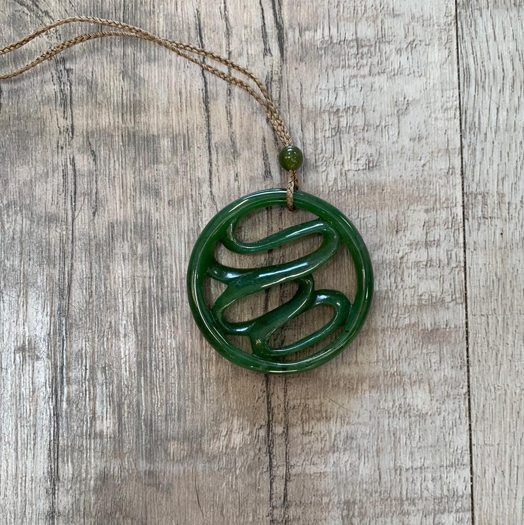 Jade circle pendant