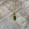 Jade oblong gold plated necklace