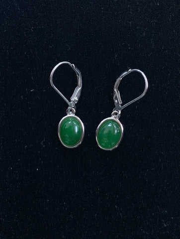 Jade &amp; Silver Earrings