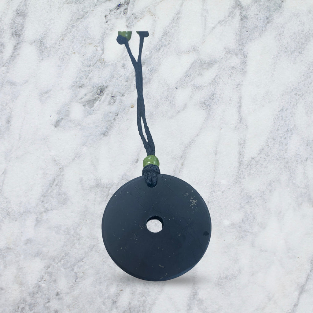 Disk Obsidian Pendant