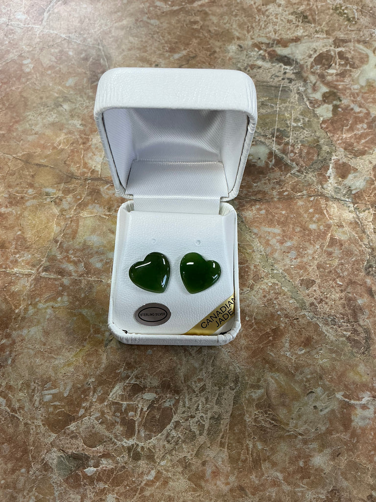 Jade Heart Studs