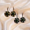 Jade and Stainless Round Wave Earrings