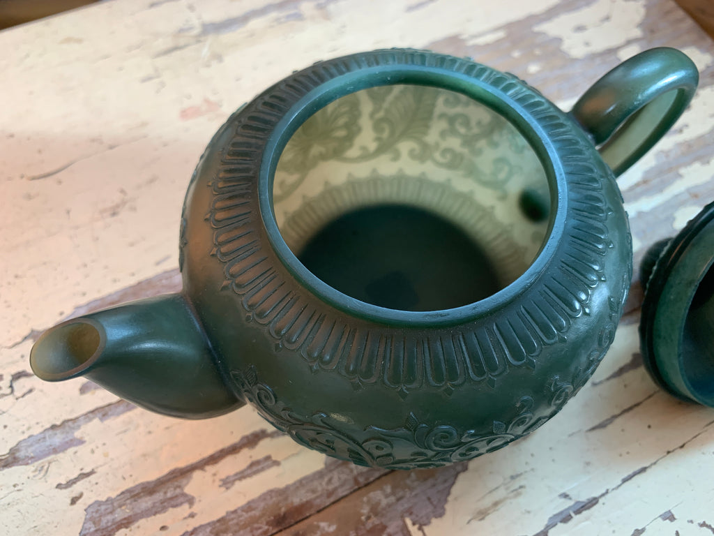 Hand carved jade teapot