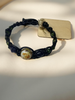 Jade Beaded Bracelet with a Flower Glass Bead