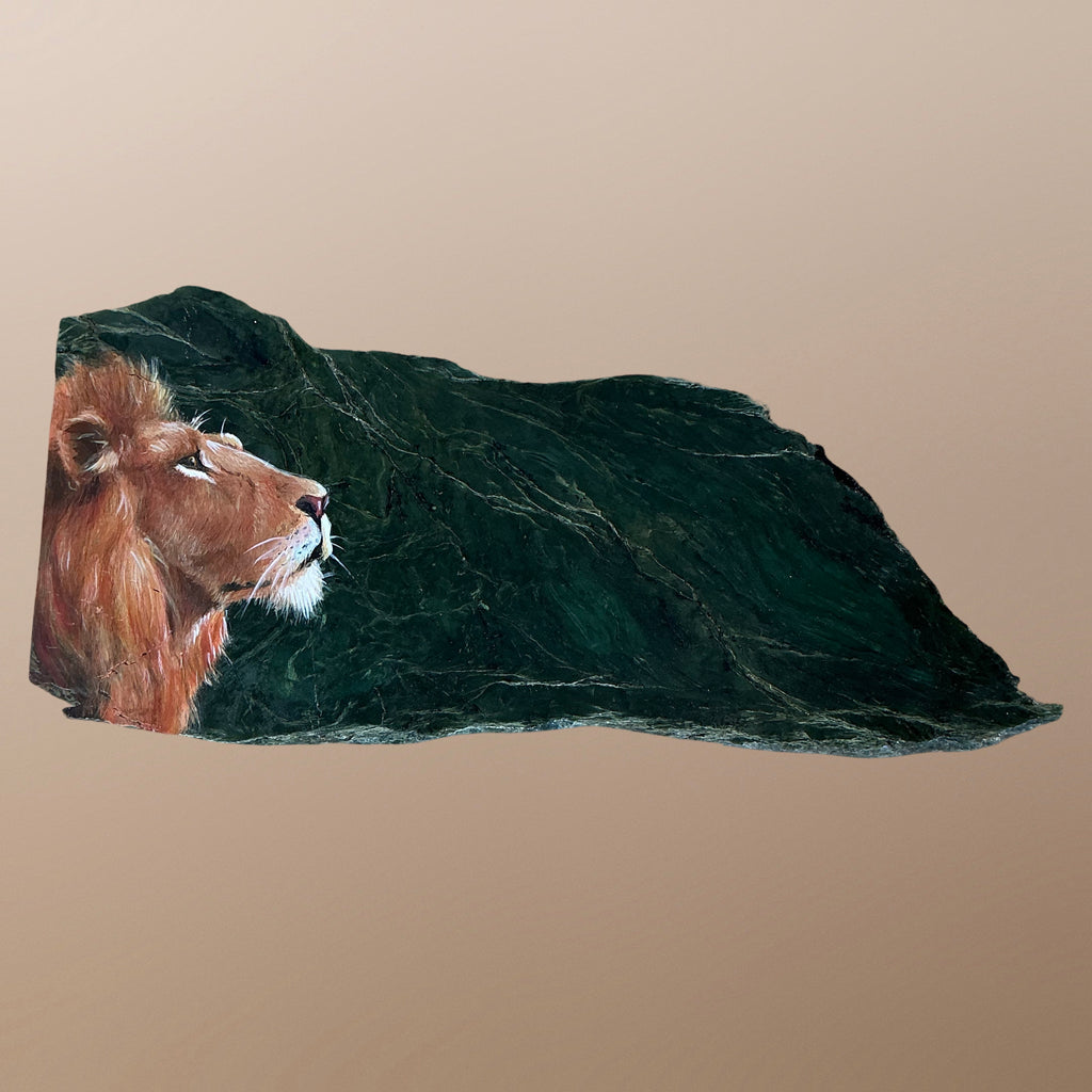 Lion painting on Jade