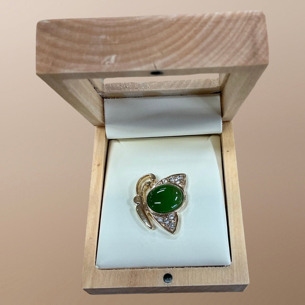 Jade Butterfly Brooch