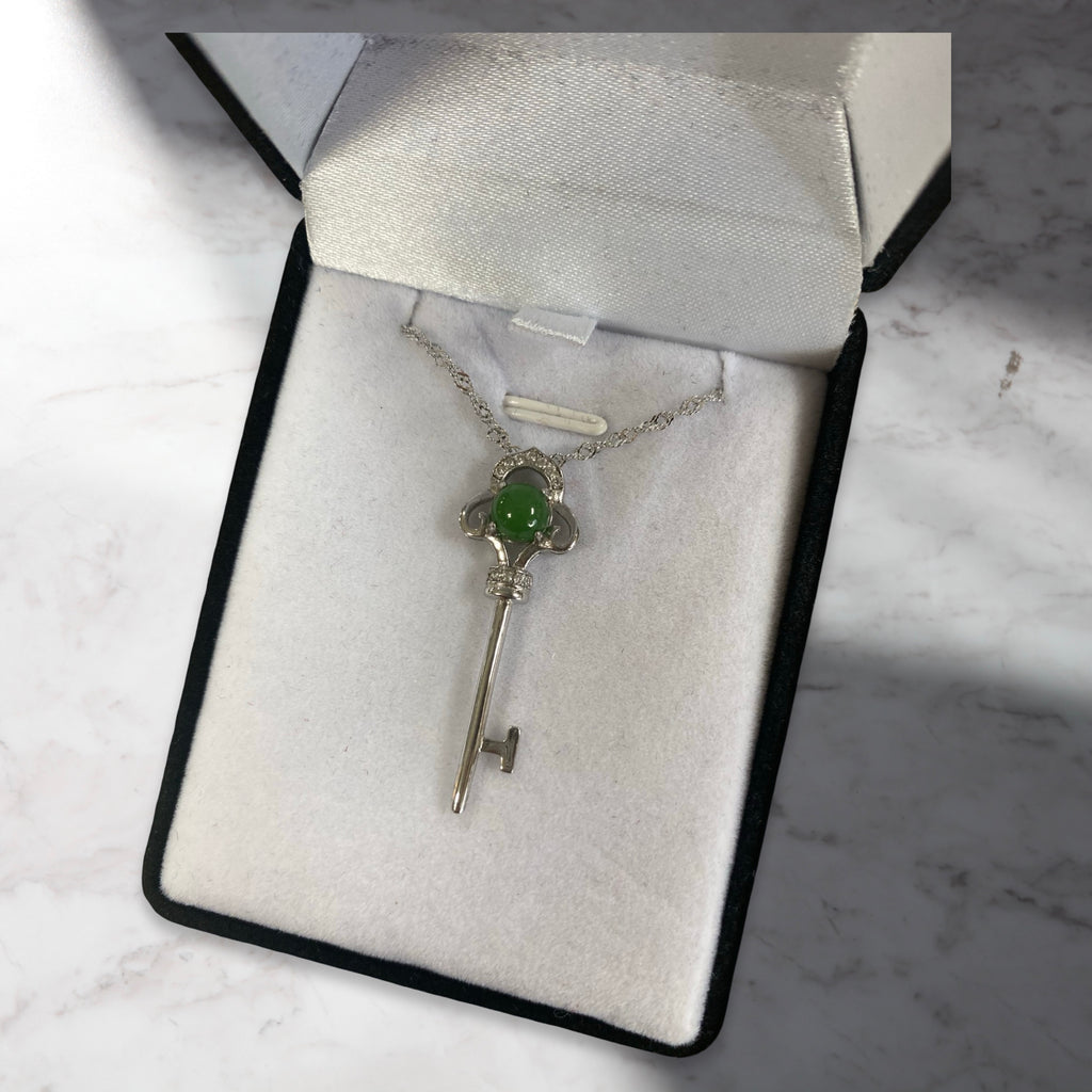 Jade Key Silver Necklaces