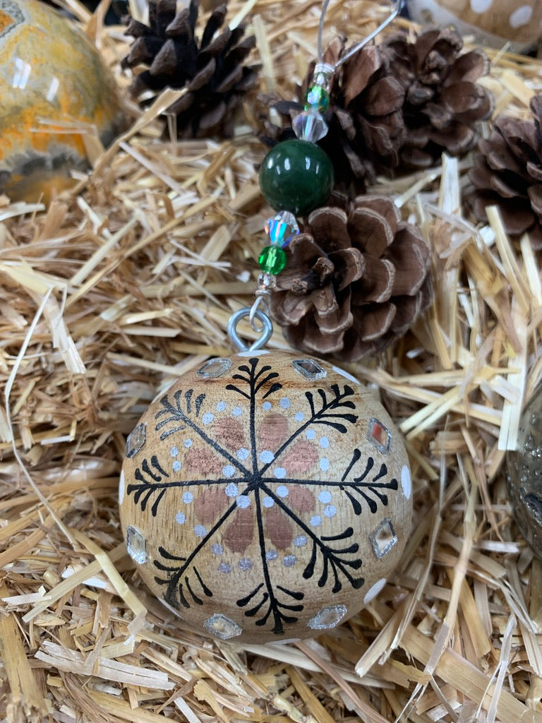 Mango Wood Christmas Ball Ornament