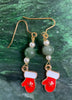Christmas Jade Dangle Earrings