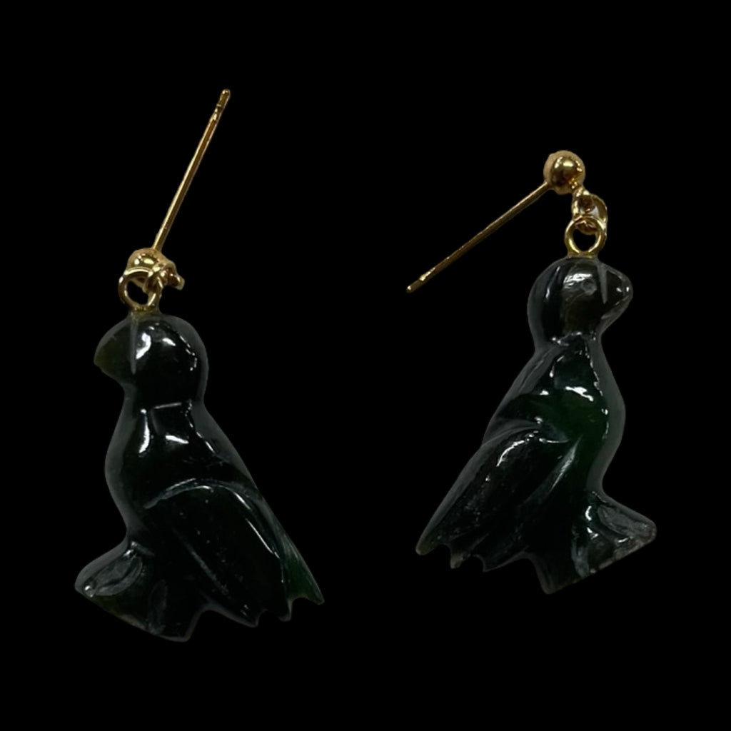 Jade Puffin Earrings