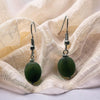 Oval Jade Dangle Earrings