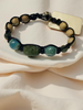 Carved Jade Beaded Bracelet with Assorted Gemstones