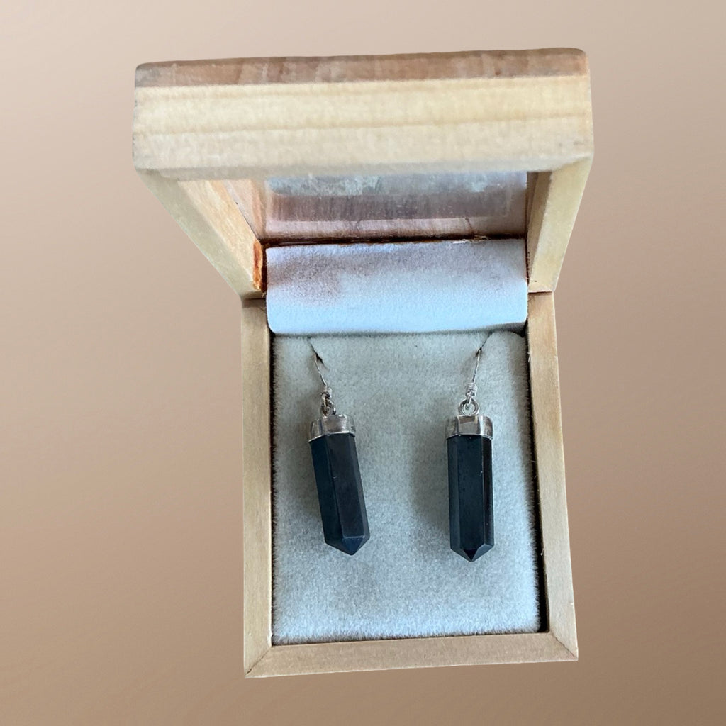 Hematite Bullet Earrings