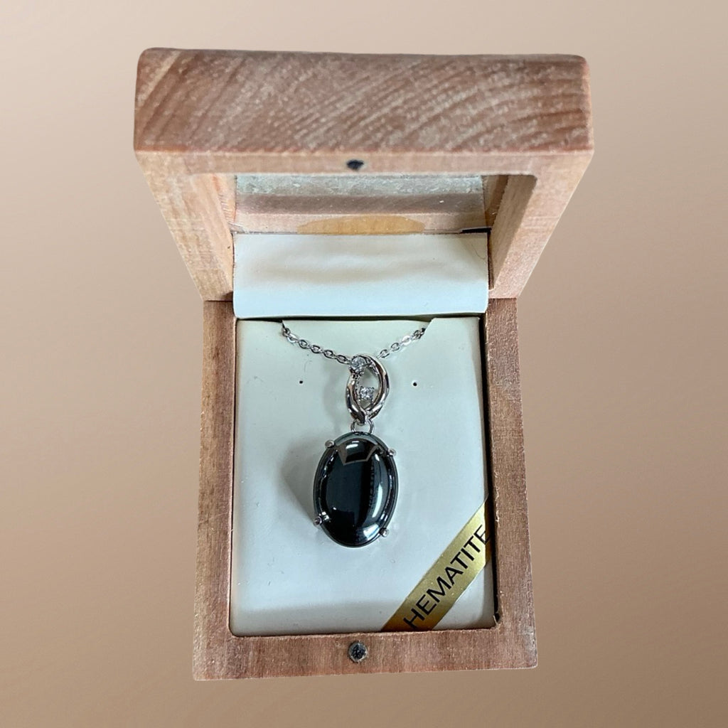 Simple Oval Hematite Necklace