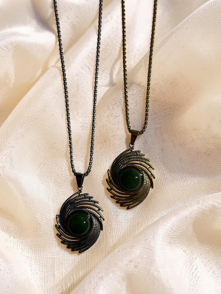 Jade Vintage Swirl Necklace