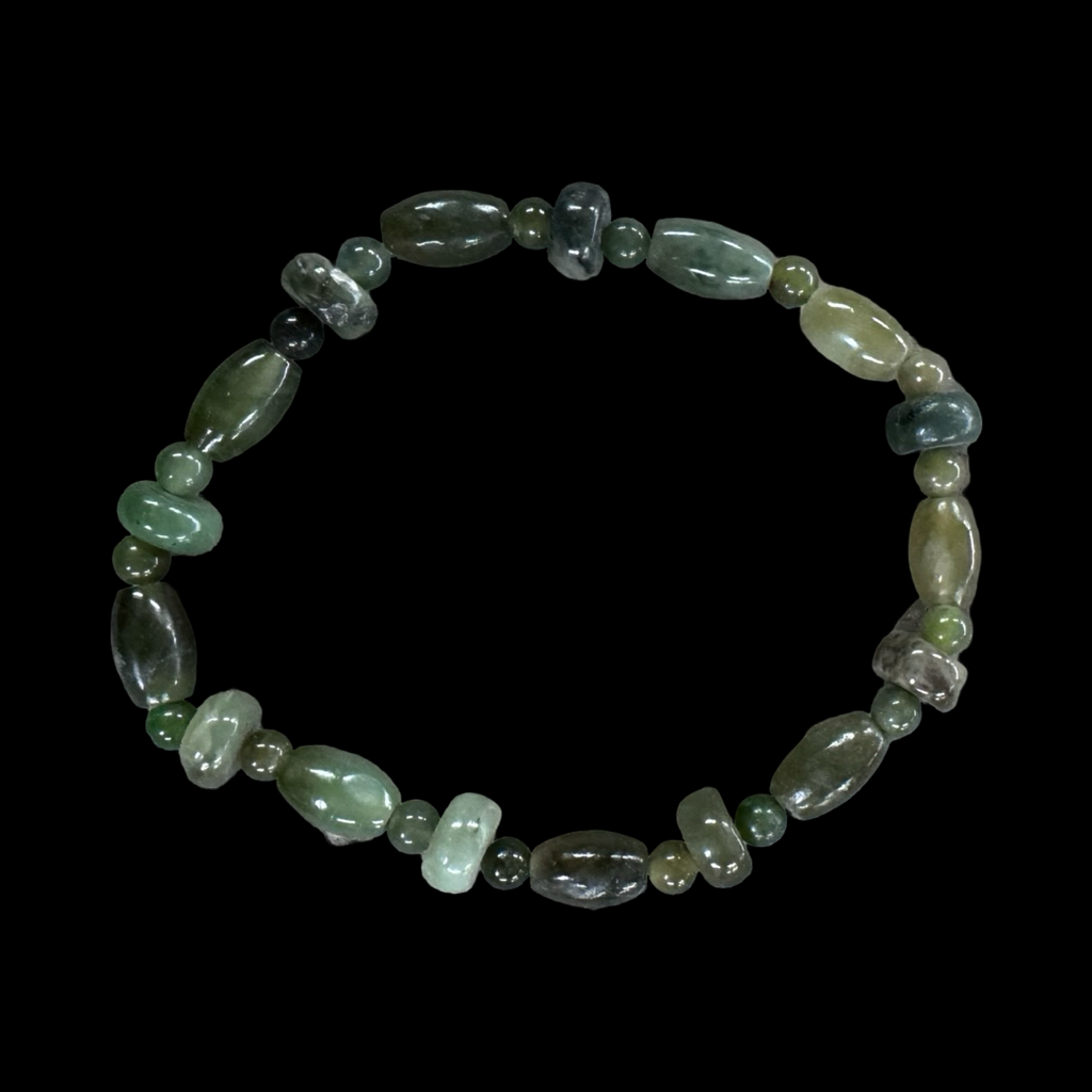 Mixed jade beaded bracelets