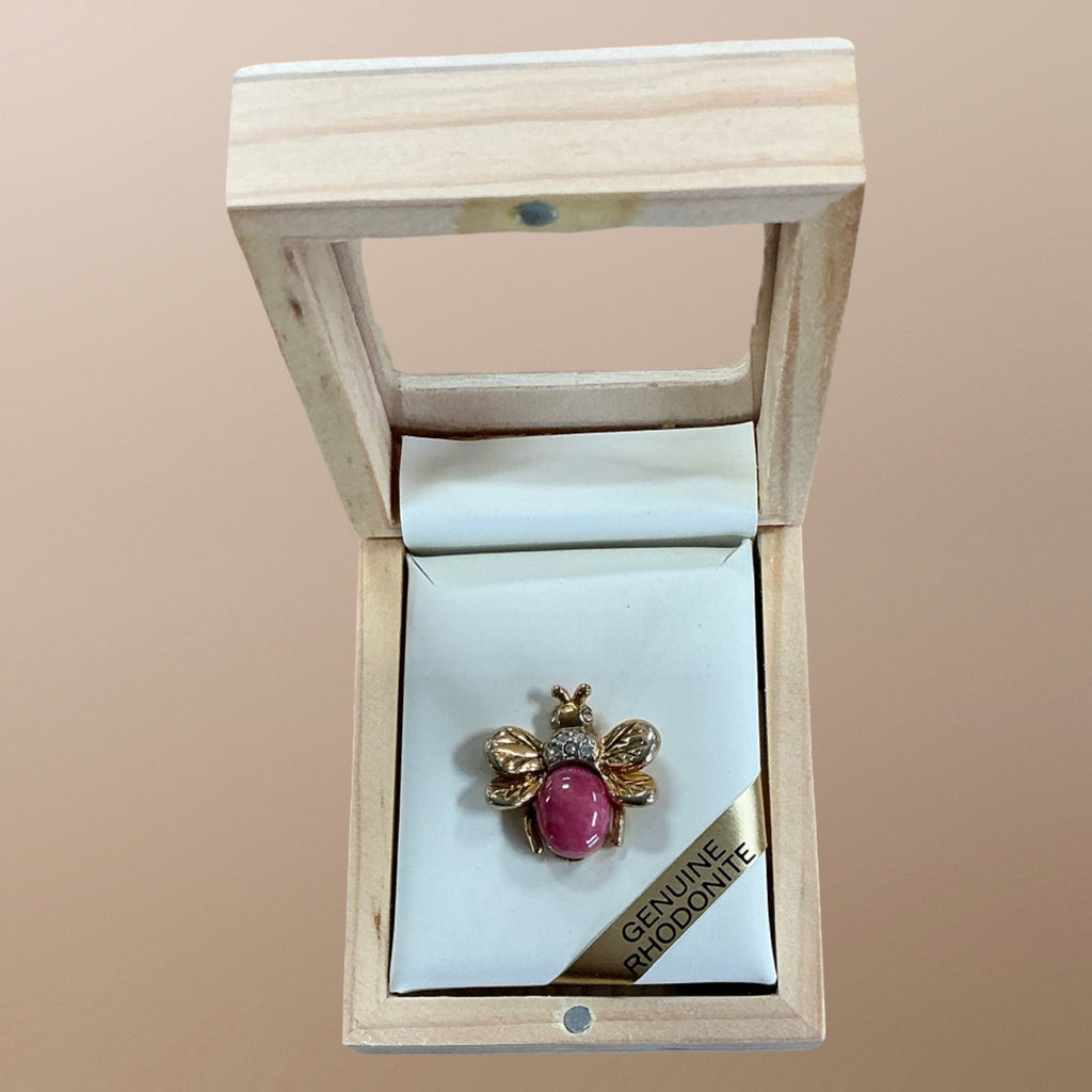 Rhodonite Bee Brooch