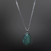Jade and Stainless Teardrop Necklace