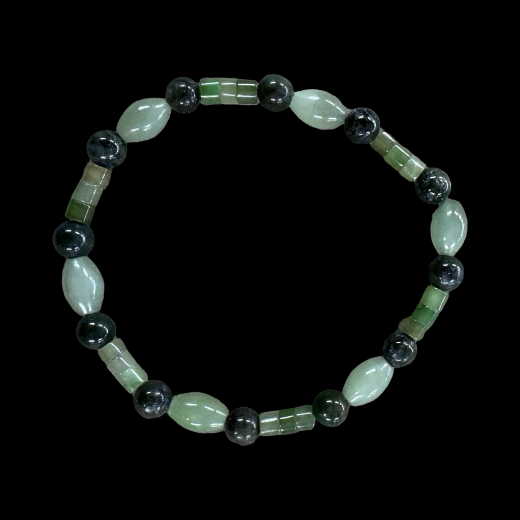 Mixed jade beaded bracelets